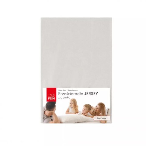 PRZEŚCIERADŁO JERSEY JASNOSZARE - 200 x 220